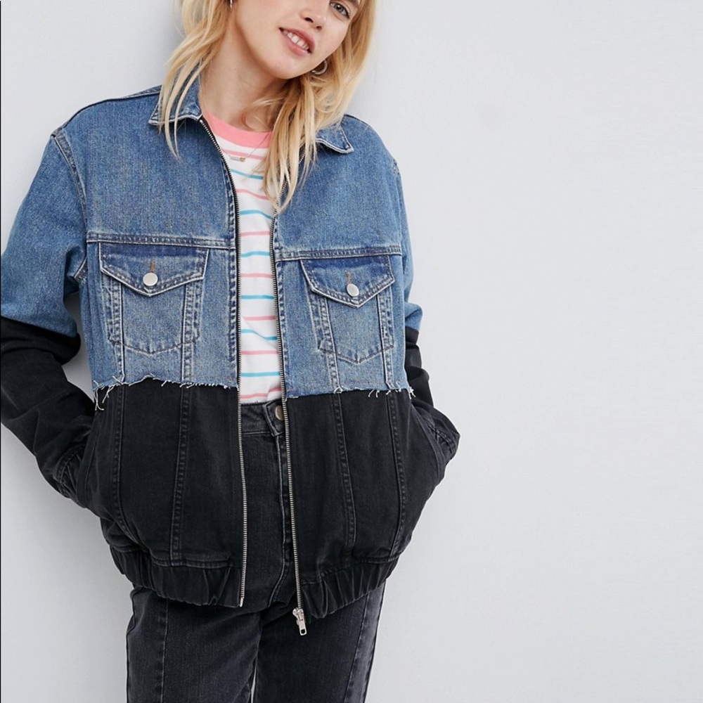 Denim Contrast Hem Jacket | ASOS